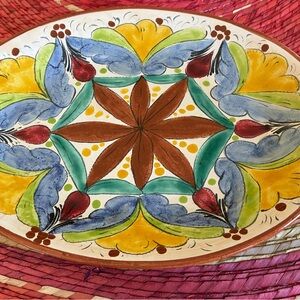 Colorful Hand-Painted Ceramic Plate